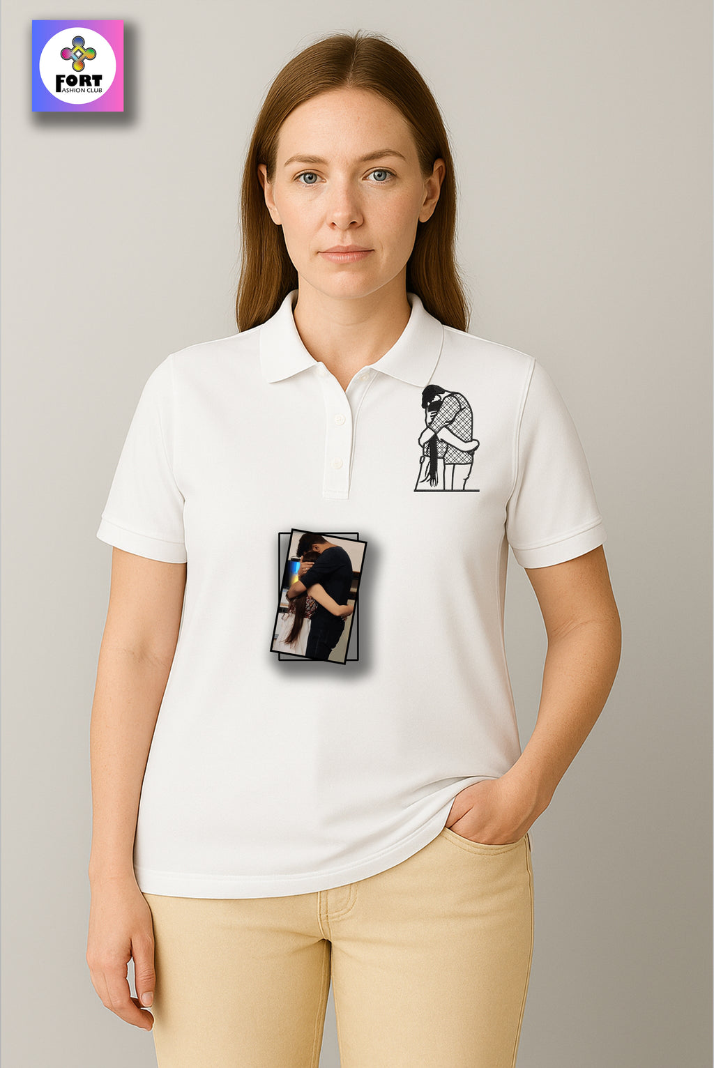 PERSONALIZED EMBROIDERY - ( COLLAR ) T-SHIRT