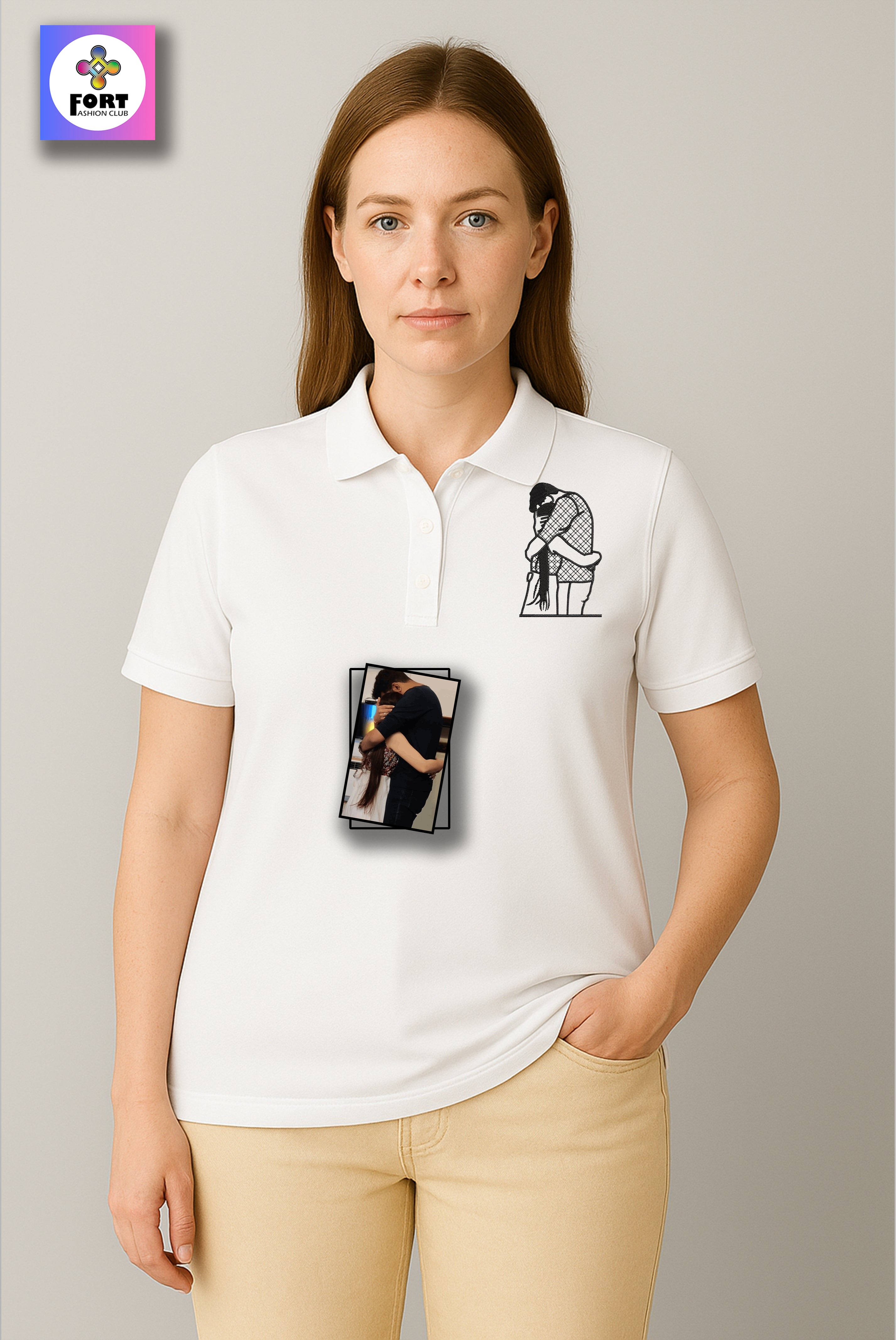 PERSONALIZED EMBROIDERY - ( COLLAR ) T-SHIRT